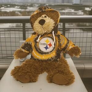 Pittsburgh Steelers NFL Licensed Good Stuff Retired Bear Plush Tie Dye Hoodie